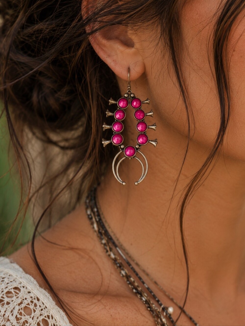 BOSTON PROPER BOHO ETHNIC NATIVE AMERICAN INSPIRED EARRINGS